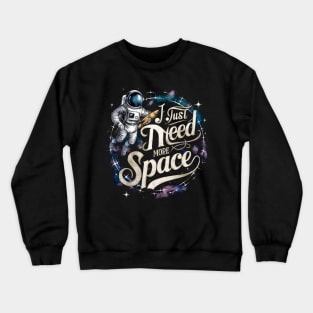 Cosmic Solitude: Vintage Astronaut Typography Poster Crewneck Sweatshirt